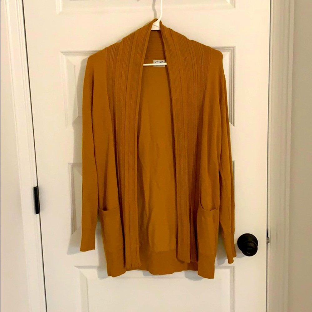 Mustard open cardigan by Cielo
